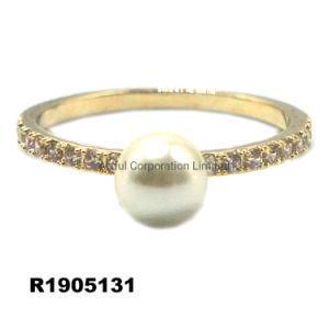 Fashion Jewelry 14K 18K Gold Plating Silver Ring Pearl Ring Jewelry