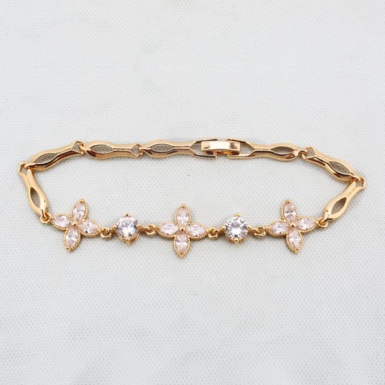 Wholesale Mexican Popular Cubic Zircon 18K Gold Plated Friendship New Fashion Bracelets for Young People Jewelry
