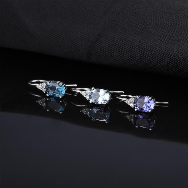 Wholesale 925 Sterling Silver Jewelry Created Gemstone Amethyst Earring Jewelry Set