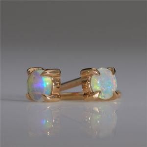 New Wholesale Sterling Silver 4 Claws Opal Earring Stud Gold Plated Studs Earrings Women Opal Earrings