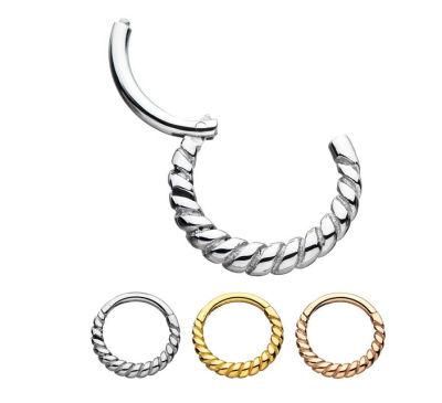 Factory Wholesale 316L Surgical Stainless Steel Jewelry Body Piercing Jewelry Hinged Segment Ring