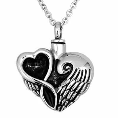 Heart Angel Wing Ashes Pendant for Memorial