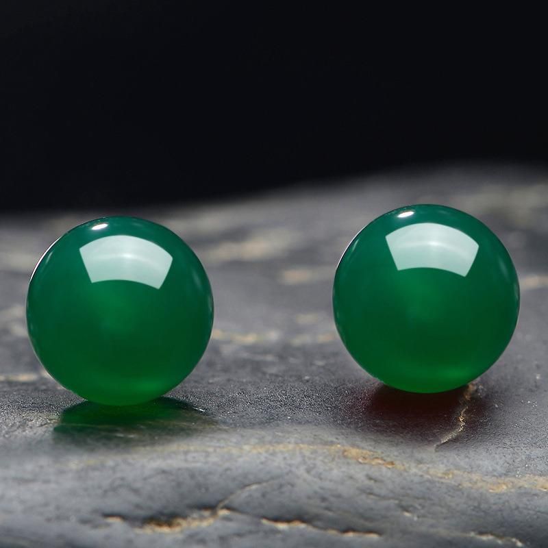 Fashion Natural Green Chalcedony Charm Jewelry Earrings