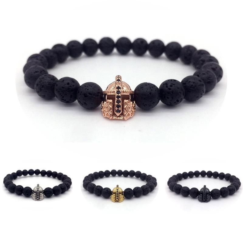 Promotion Gift Men Black Natural Stone Beads Bracelet