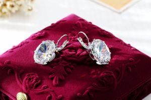 Austrian Crystal Hoop Geometric Round Shiny Rhinestone Big Earring