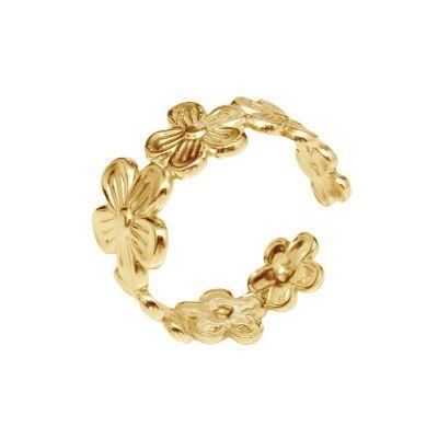 Manufacturer Customized Fashion Exquisite High-Quality Non Fading Gold-Plated Jewelry Wholesale Women&prime;s Ring Stainless Steel Adjustable Ring