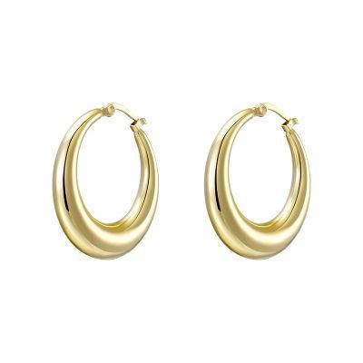 New Style Earrings Minimalist European and American Retro Style Stainless Steel Earrings Plating 18K Golden /Steel Color