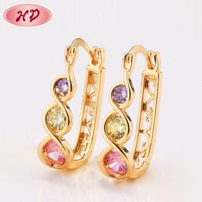 18K Oro Grande Accesorios PARA Mujer Aretes Bisuteria Earring Jewelry