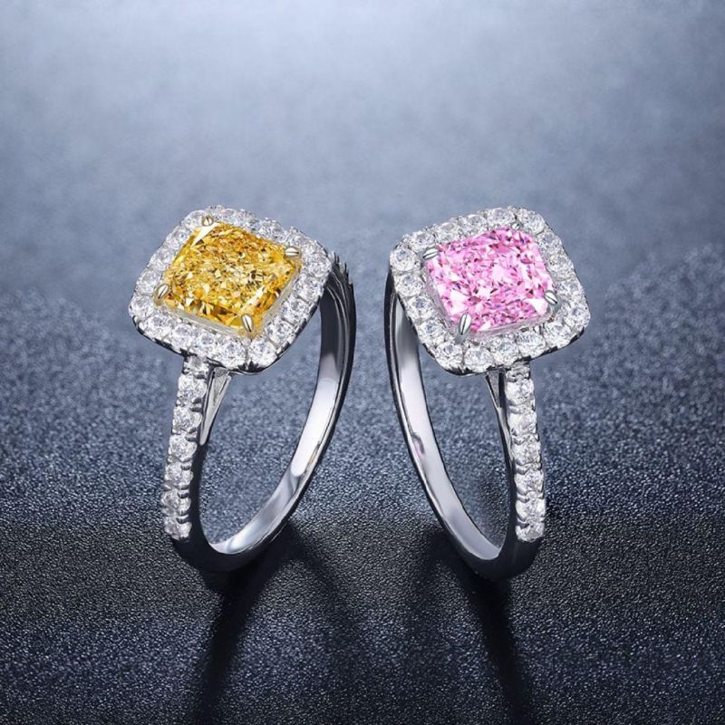 Fashion Jewelry Simulated Fancy Diamond Ring in 925 Sterling Silver
