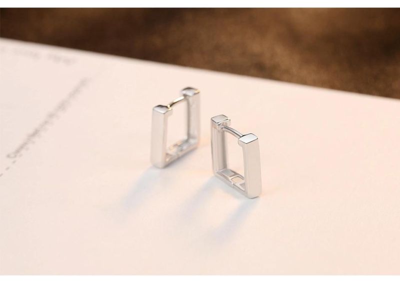 Box-Shaped Ear Clip Without Earhole Simple Earrings