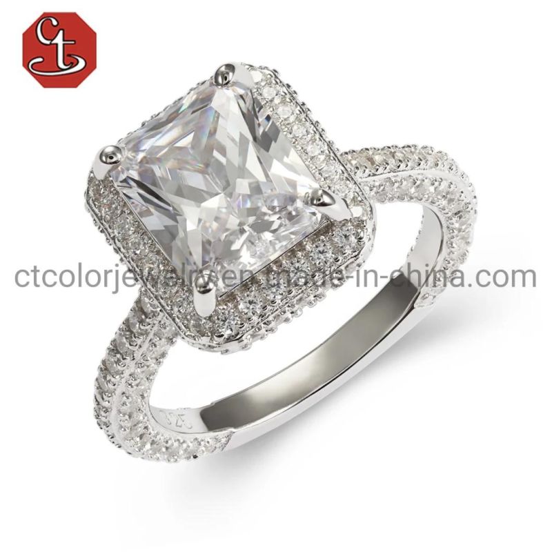 China Manufacturer 925 Silver Rings Engagement Women RingWedding Diamond Rings for Fashion Jewelry
