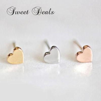 Love Stud Earrings Stainless Steel Gold Plated Women&prime;s Earrings
