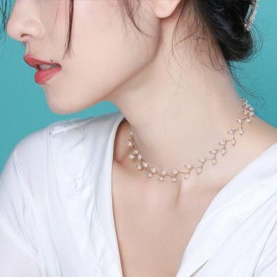 Jewelry Alloy Freshwater Pearl Necklace Collar for Women