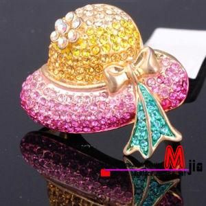 New Zinc Alloy Material with Multicolor Rhinestones Ring (BH0309)