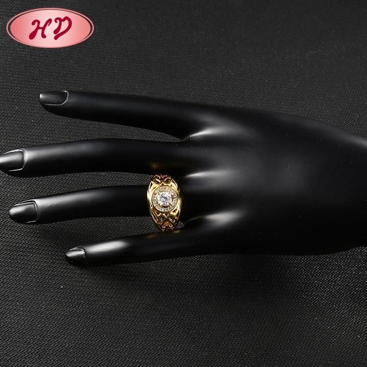 18K 14K Gold Plated Fashion Wedding Engagement Jewelry Stainless Steel Silver Finger Man Rings Design