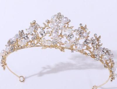 Wedding Crystal Pearl Elegant Tiara Crown, Bridal Pearl Tiara