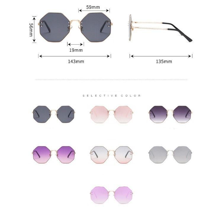 2019 Rectangle Shape Ready Made Stainless Sunglasses