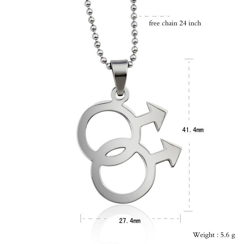 Meaeguet Fashion Male Logo Gay Pride Pendant Jewelry 316L Stainless Steel Pendant Necklaces Gay Jewelry