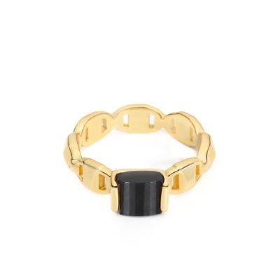 Hot Sale Popular Copper Wedding Jewelry Fashion CZ. Stone Agate Finger Ring