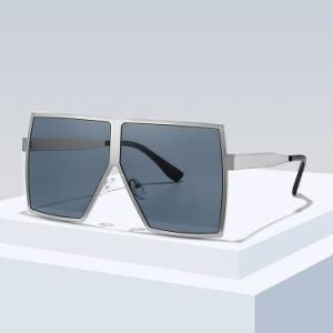 New Fashion Trend Metal Square Big Frame UV400 Unisex Sunglasses