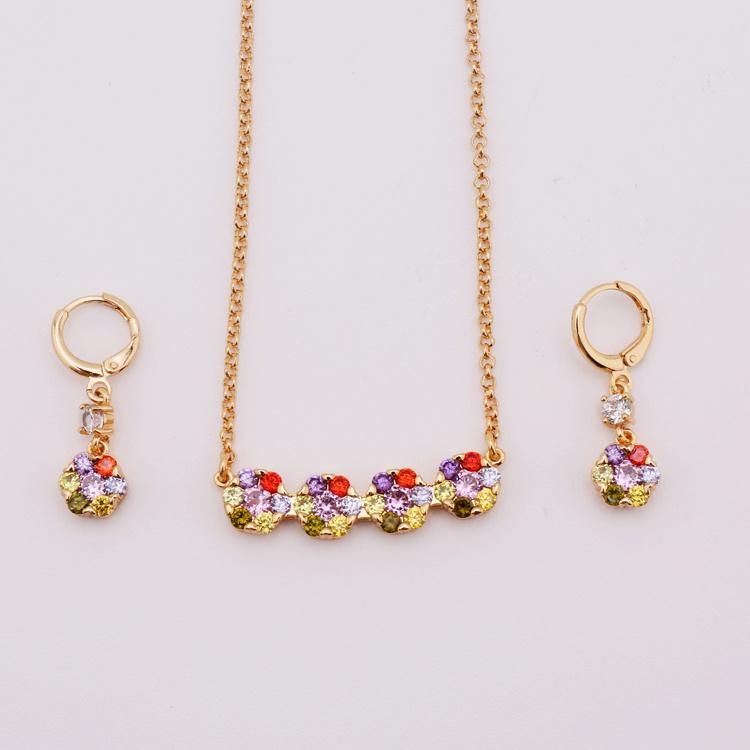 Costume Imitation Fashion Earrings Champaign Gold Copper Alloy Jewelry Set