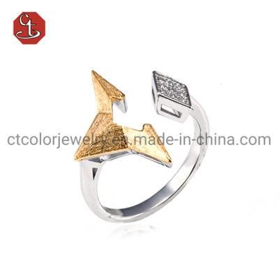 Fashion Jewelry Design Jewellery 18 Gold Plated Adjustable 925 Silver Ring