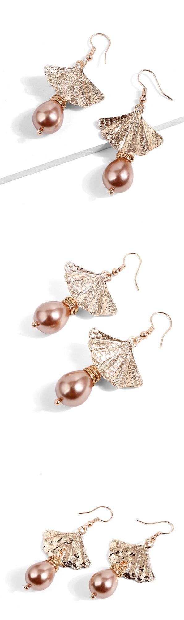 Fashion Jewelry Shell Shape Pearl Drop Earring