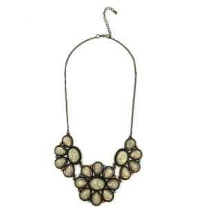 Vintage Alloy Necklace with Acrylic Stone