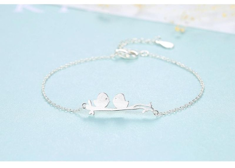 925 Silver Fine Quality Hotsales Girl Double Bird Bracelet