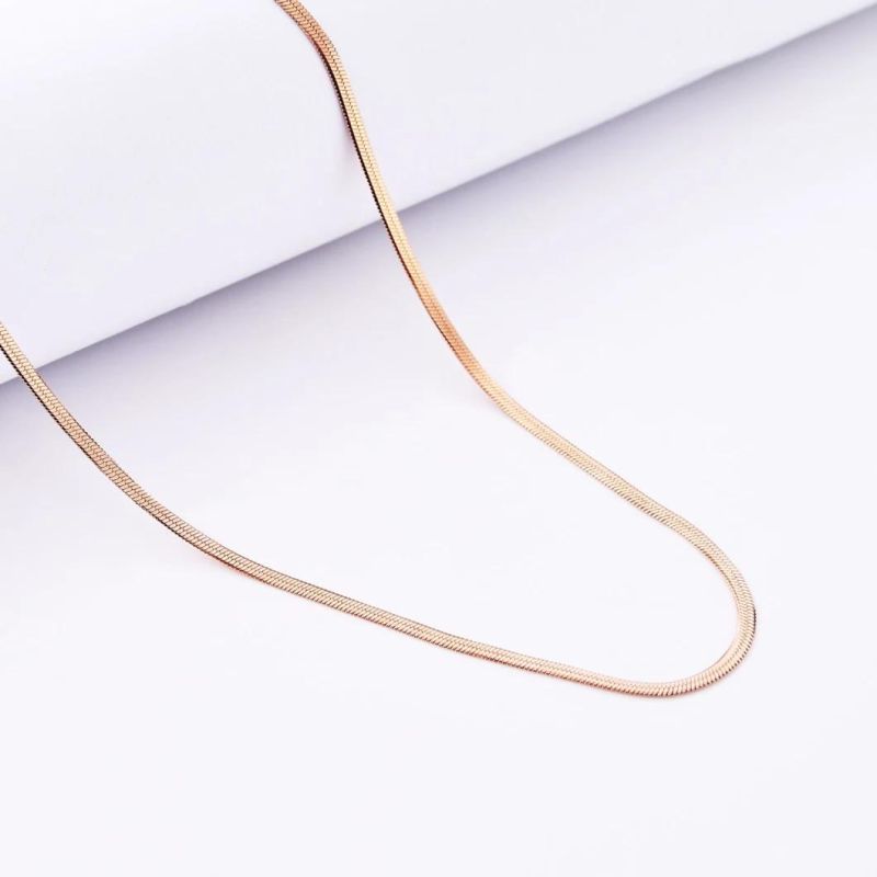 Stainless Steel 14K 18K Gold Plated Adjustable Herringbone Flat Snake Chain Necklace Bracelet Anklet Fashion Jewelry
