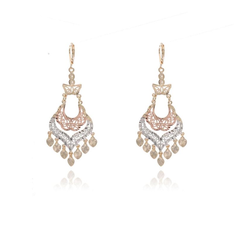 Three-Color Gold-Plated Pendant Earrings Fashion Ladies Charm Earrings