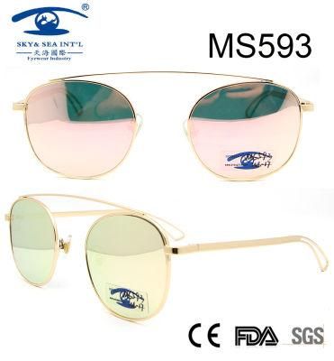 Best Design Single Bridge Women Metal Sunglasses (MS593)