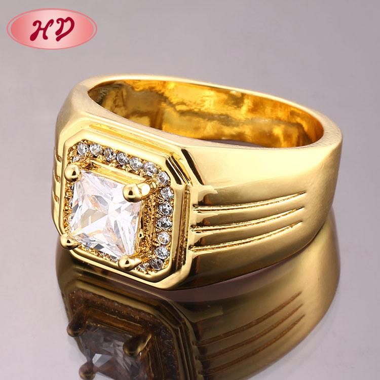 18K 14K Gold Plated Fashion Wedding Engagement Jewelry Stainless Steel Silver Finger Man Rings Design