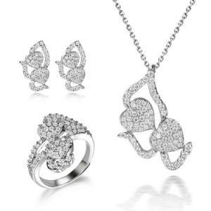 Fashion Costume Jewellery 925 Sterling Silver Wedding Set