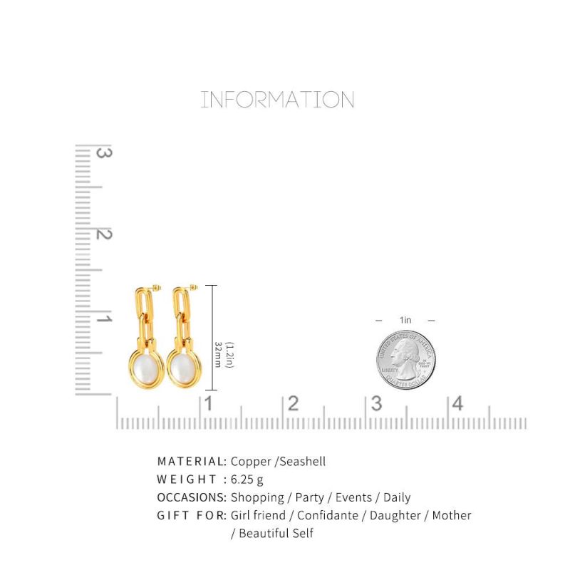 May New Arrival Brass with Natural Freshwater Pearl Earrings