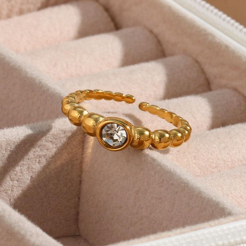 Manufacturer Custom Jewelry Non Tarnish 18K Gold Plated Stainless Steel Jewelry Ring Jewelry Gold Plated Ring