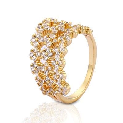 Women Fashion 18K Gold Plated Stainless Steel Silver Engagement Wedding Finger Rings Jewelry Design