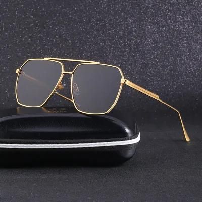 2022 Men Retro Trendy Fashion Sun Glasses China Factory Direct Sale UV 400 Custom Logo Metal Frame Square Sunglasses