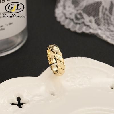 Minimalist Jewelry Gold Plated Copper Chunky Twist Ring Jewelry