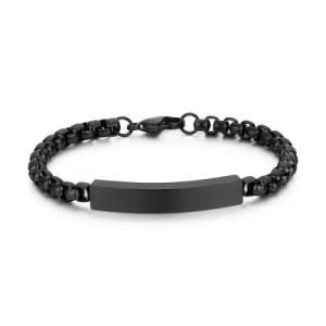 Engraved Logo Name Stainless Steel Chain Bar Custom Bracelet