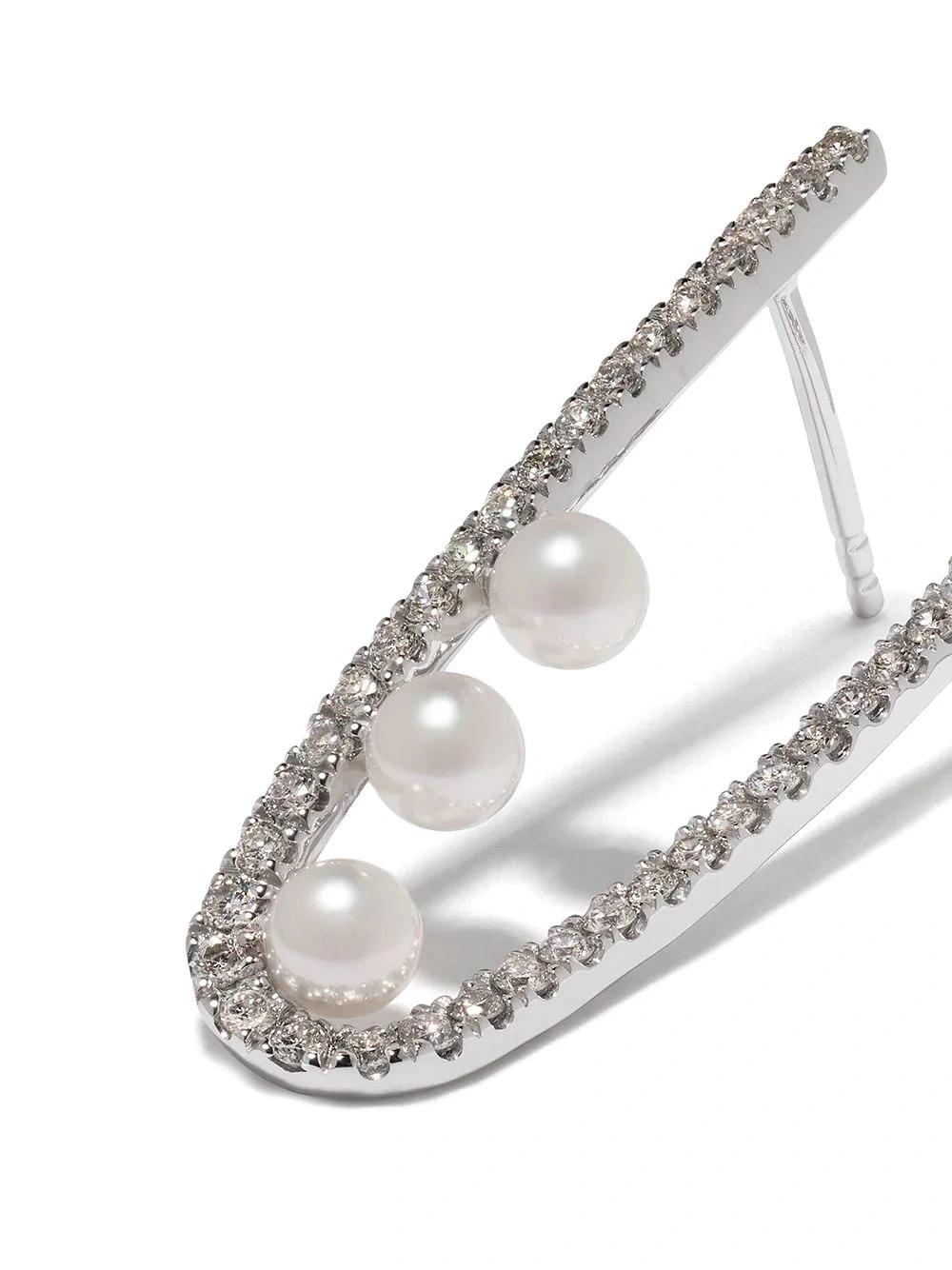 Fashion Temperament Zirconia Pearl U-Shaped Earrings Jewelry