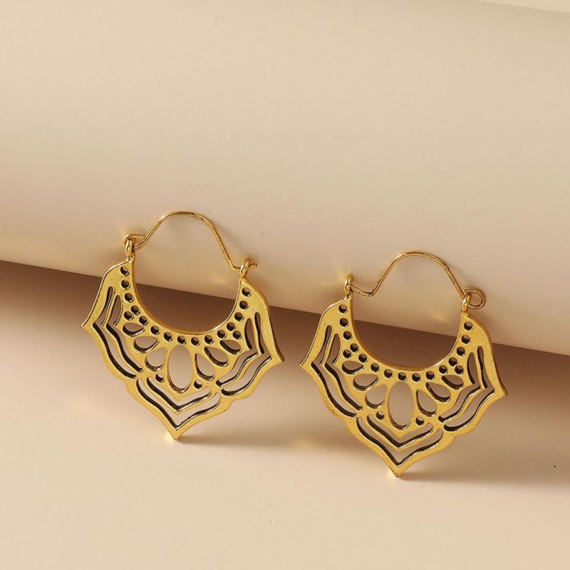 Fashion Vintage Simple European and American Creative Metal Geometric Earrings Jewelry
