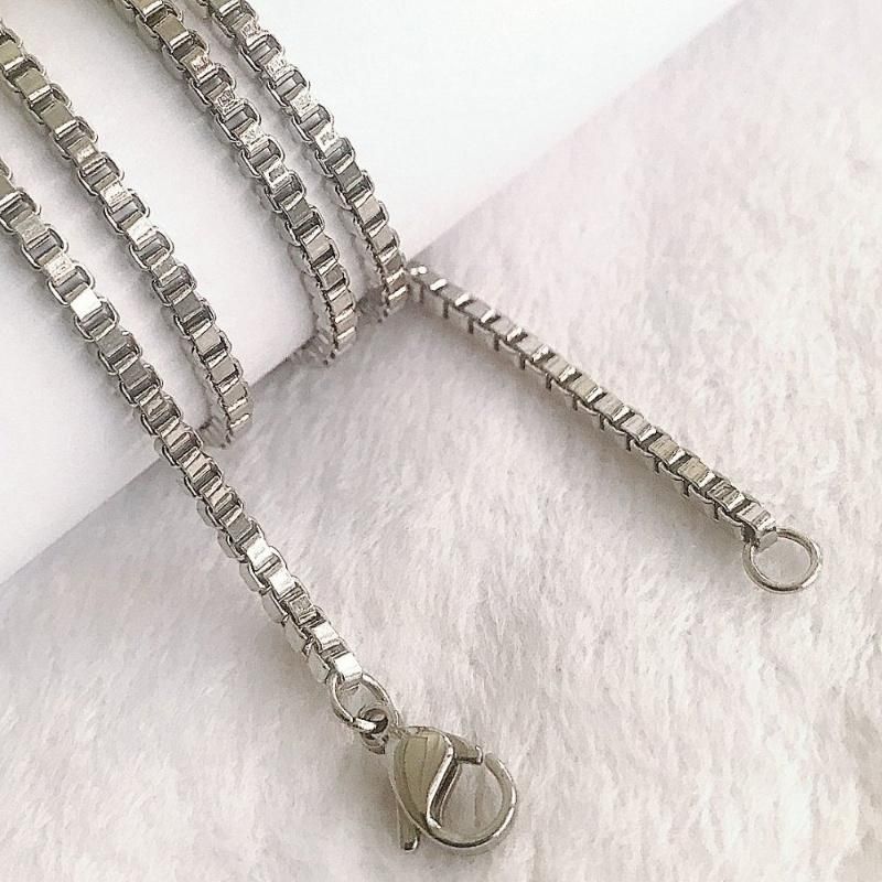 Hot Sell Customized Size Square-Shaped Stainless Steel Box Necklace for Decoration Accessories