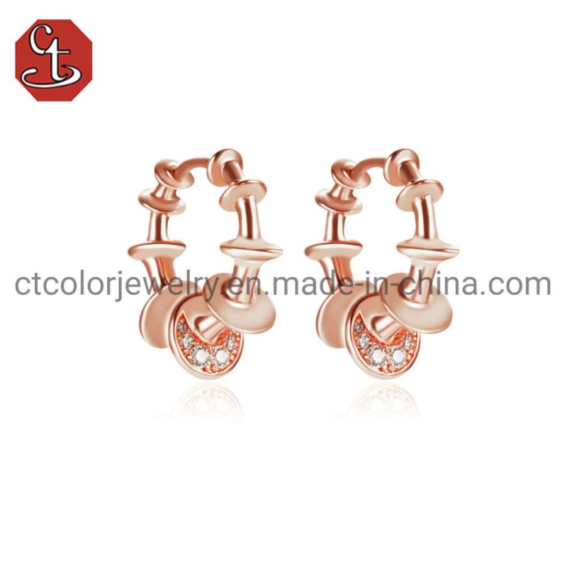 Fashion Jewelry Simple 925 Silver 18K Gold Popular Earrings Studs