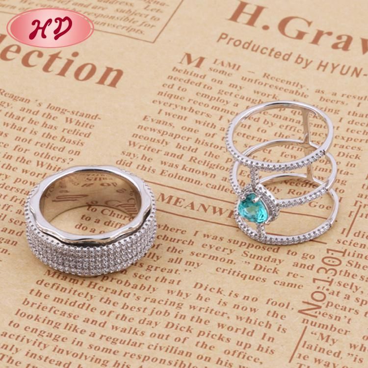 Luxury Design Cubic Zirconia Wedding Rings for Female