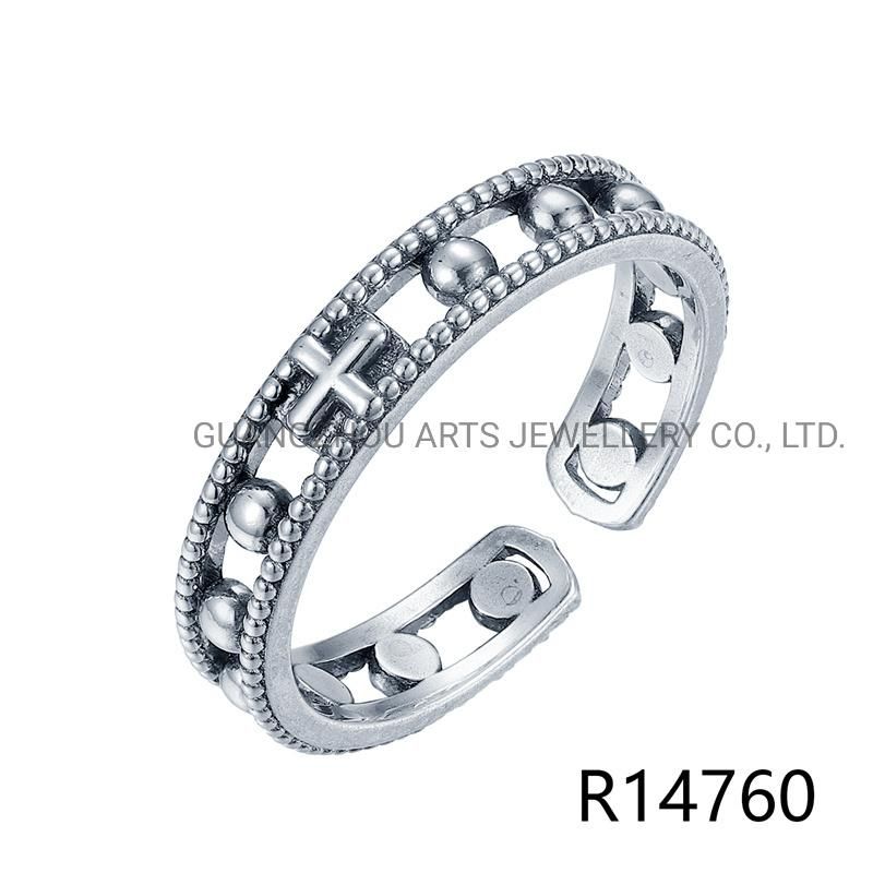 925 Sterling Silver New Developed Bead Round Design Finger Ring