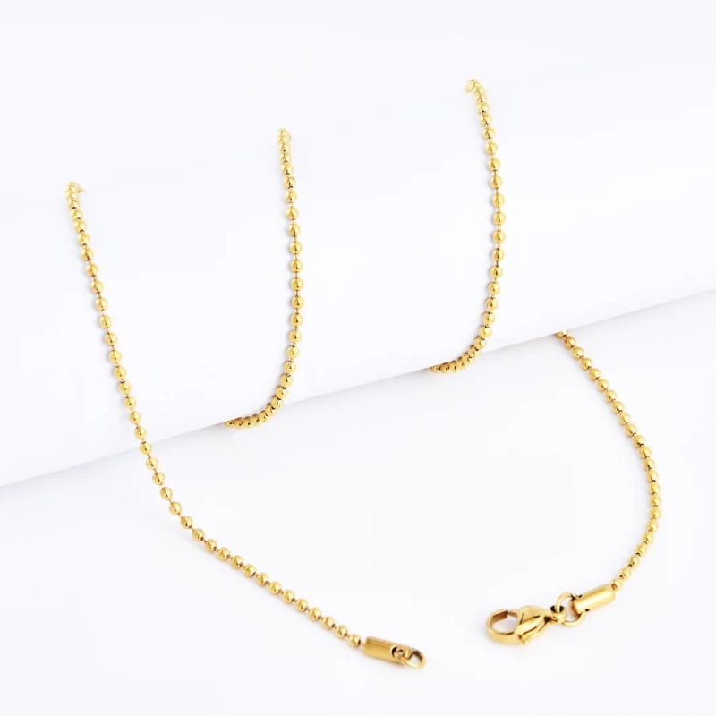Stainless Steel 316L Jewelry Making Ball Beads Chain Necklace Bracelet Gold Plated
