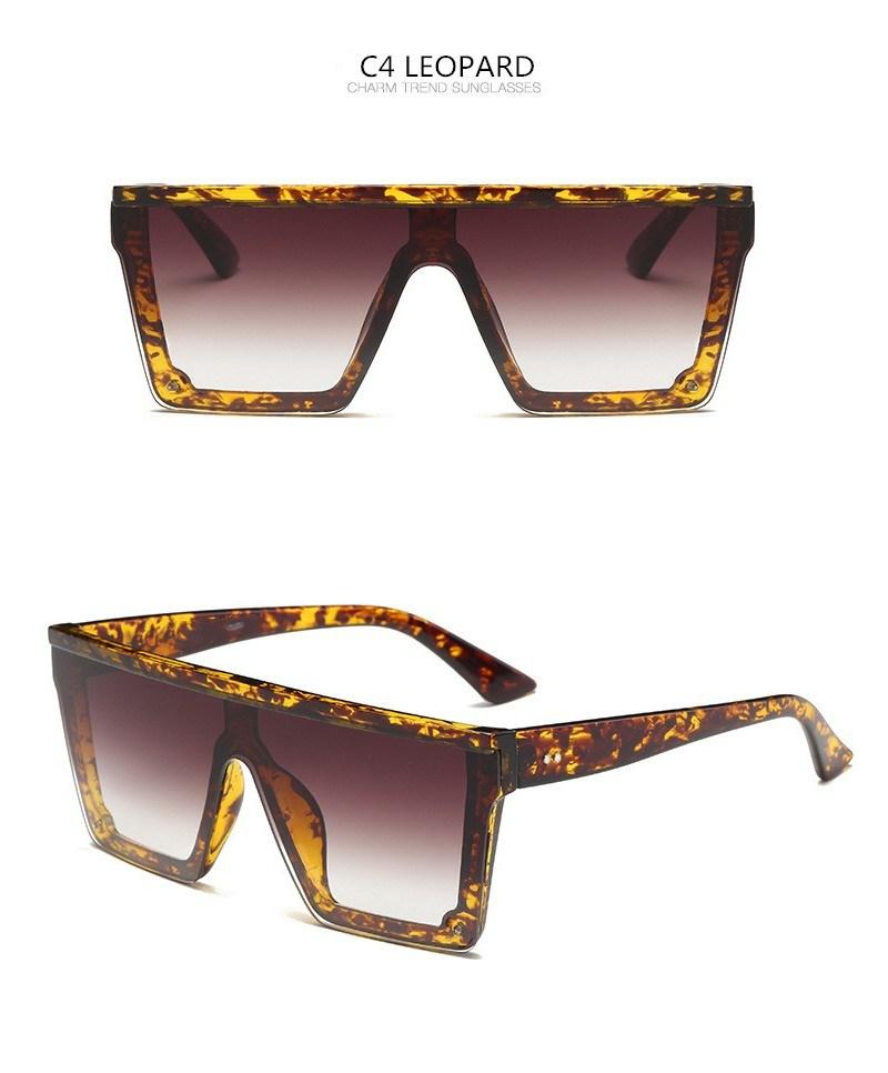 Male Flat Top Sunglasses Men Brand Black Square Shades UV400 Gradient Sun Glasses for Men Cool One Piece Designer