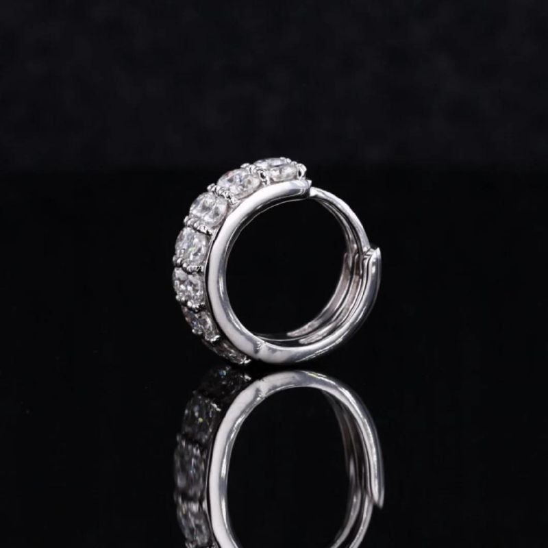 Fashion Style 14K Yellow Gold Plated Moissanite Diamond Hoop Earrings for Gift