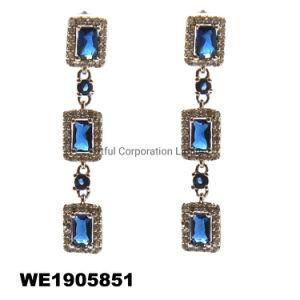Fashion Factory Earring Silver Earring with Sapphire Stone
